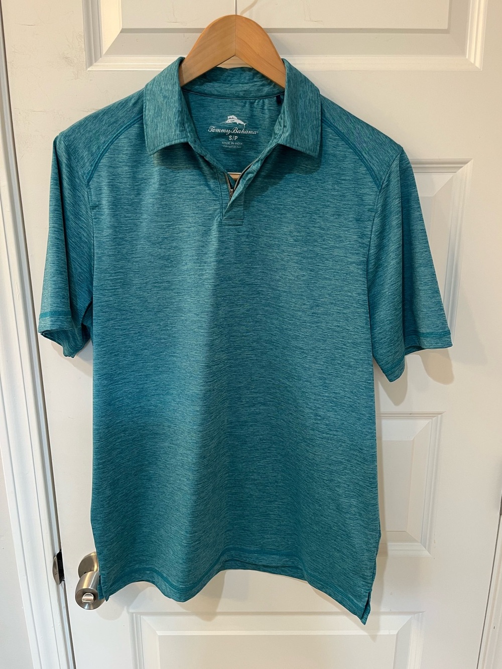 Tommy Bahama IslandZone Polo Shirt Mens Small S Teal Blue Heather Quarter‎ Zip
